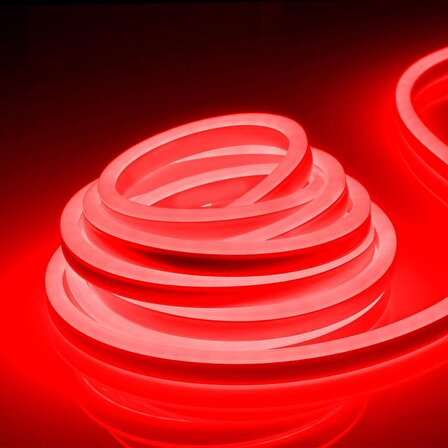 12v Kırmızı Neon Led 5 Metre | Esnek Neon Hortum Led Aydınlatma | Su Geçirmez
